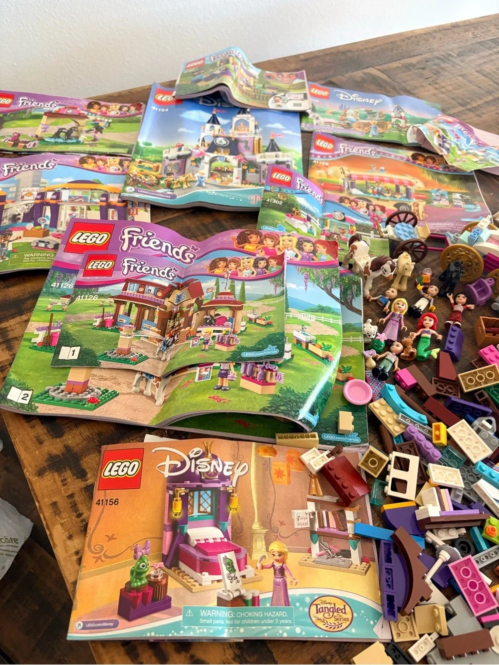 Lego Friends & Disney Mixed Color Building Pieces - Purple Pink White Tan